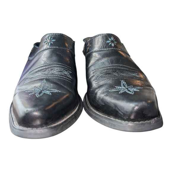 Ariat Women's Desert Star Black Turquoise Mules Leather Western Cowgirl Size 8 - Picture 5 of 8